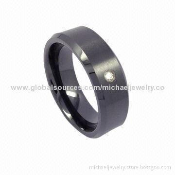 Diamond Ceramic Rings, Available in Black